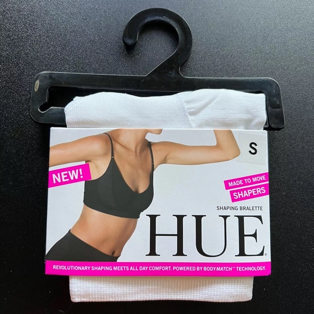 NWT Hue Women’s Seamless Shaping Bralette White Adjustable Straps Sz Small F-10